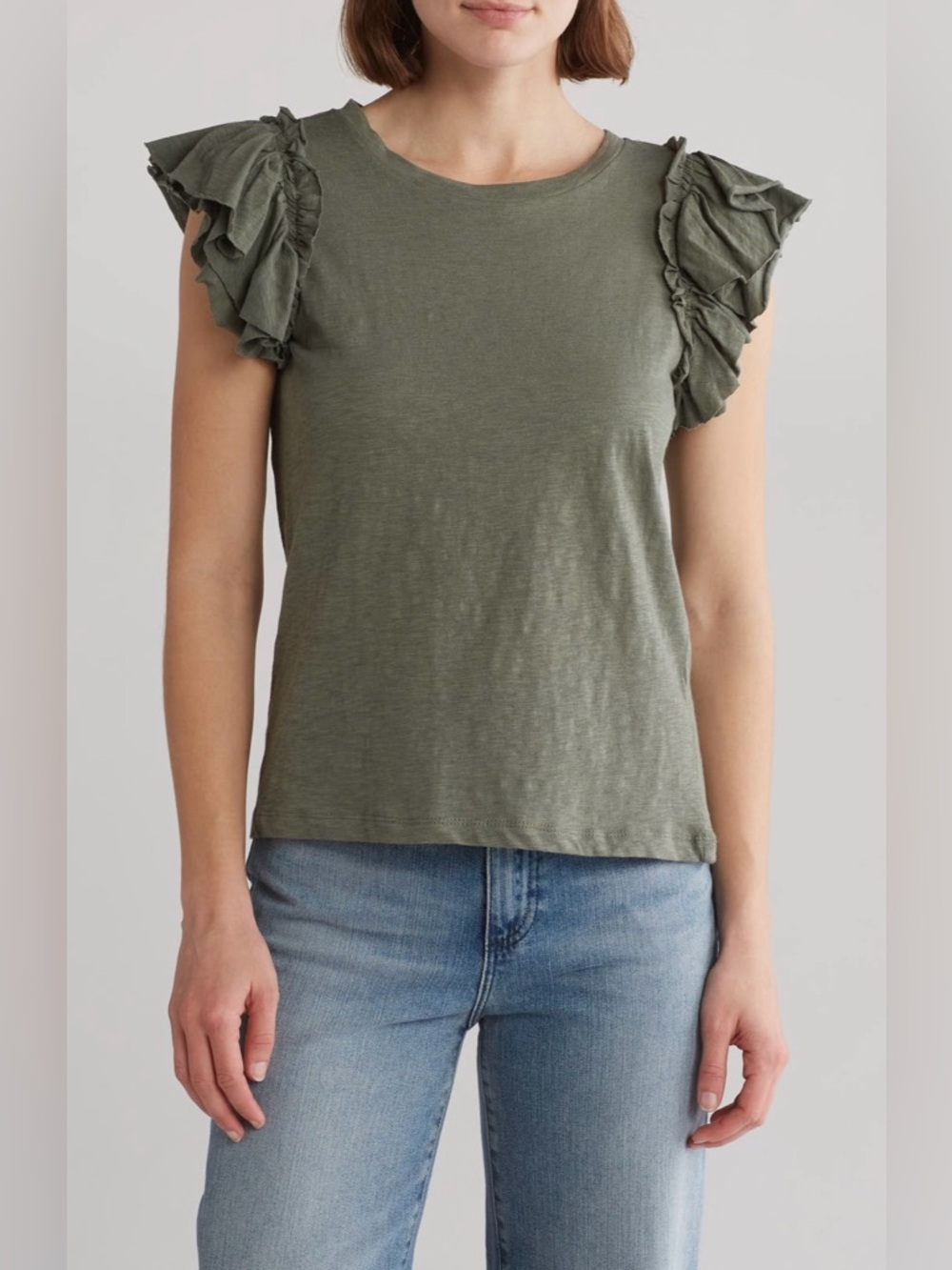 Industry XL double flutter sleeve t-shirt | oregano